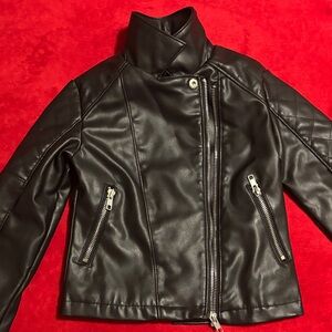 Art Class Black Leather Jacket with Silver Accents